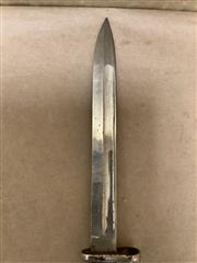GERMAN WWII K98 MAUSER BAYONET FIXED BLADE COMBAT KNIFE WITH WOODEN HANDLE